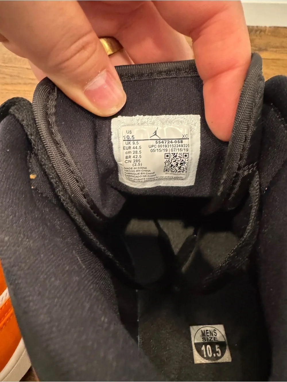 Air Jordan 1 Mid Shattered Backboard Orange Black White Men’s 10.5